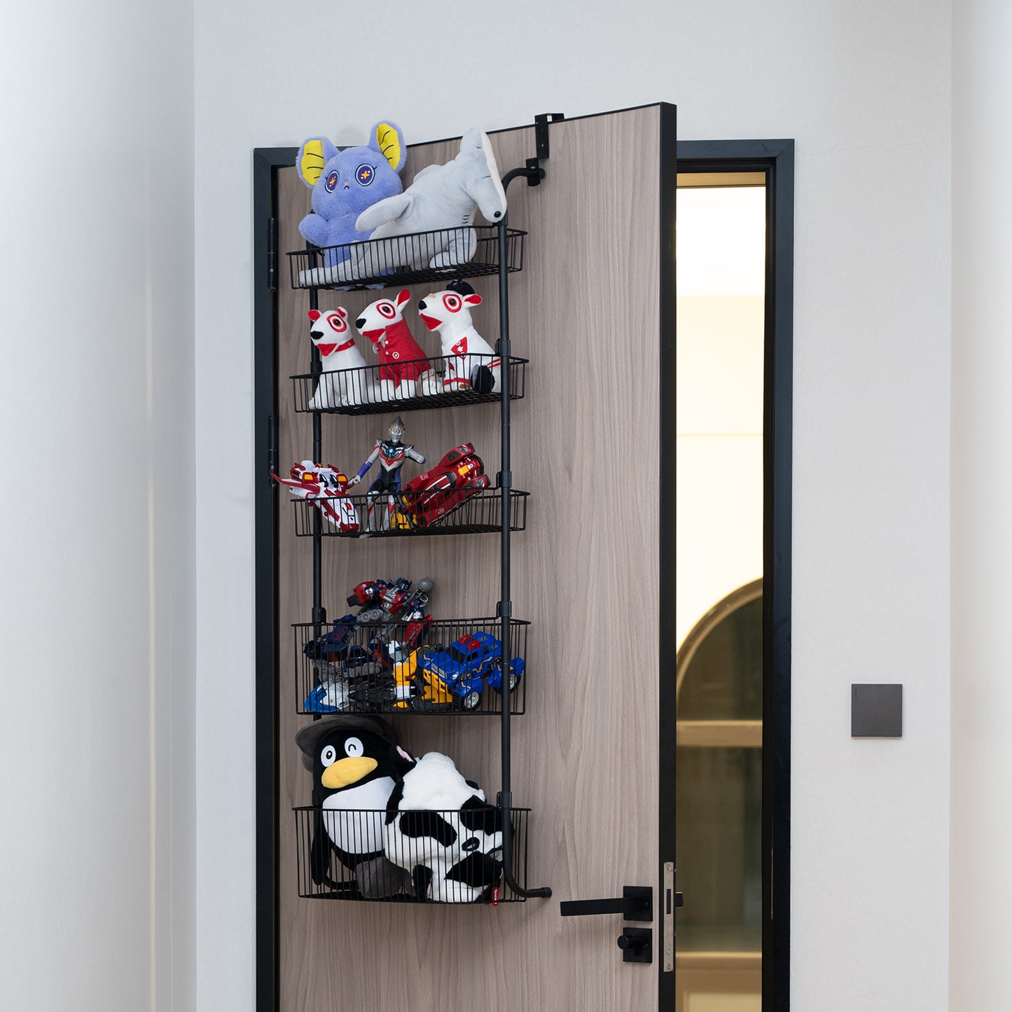 BinMax Adults Metal 5 tier Black Organizer Rack,Wall Mounted & over The Door Racks for Door Cabinet