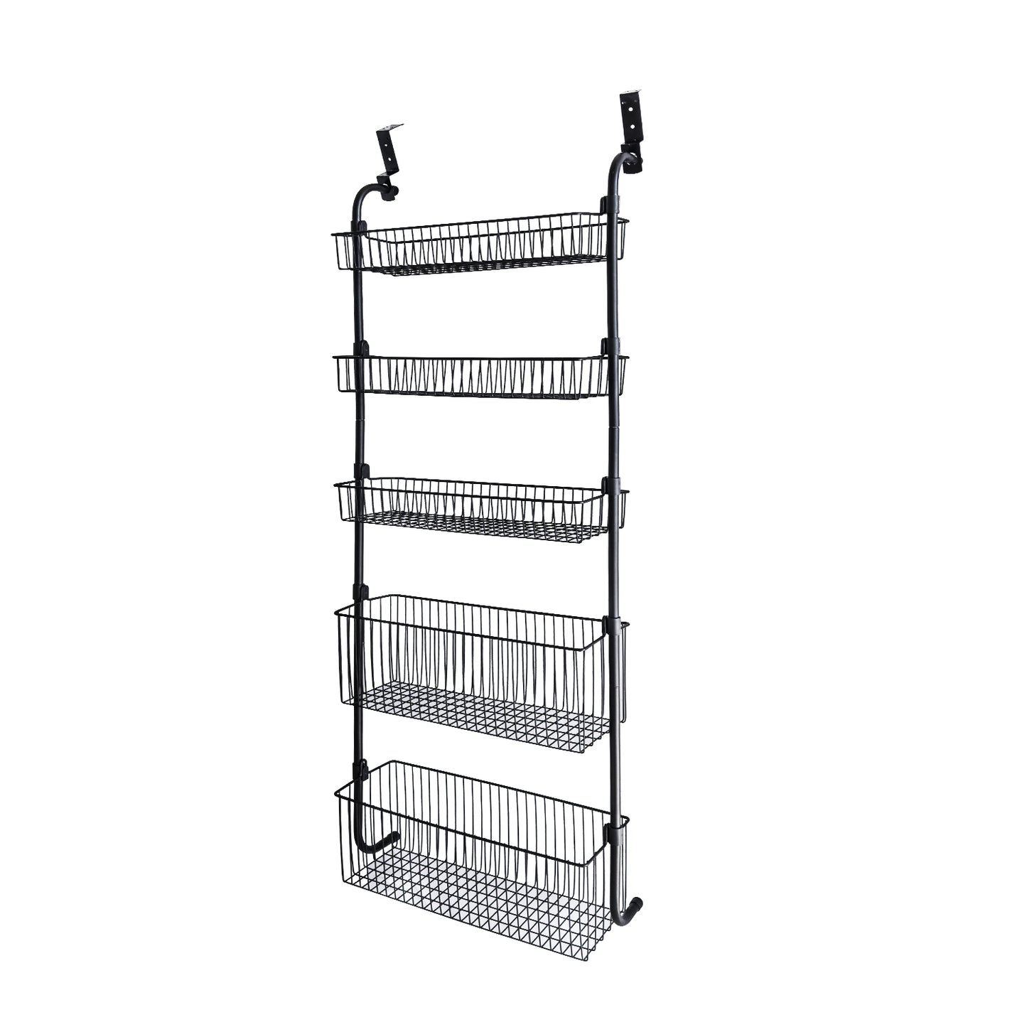 BinMax Adults Metal 5 tier Black Organizer Rack,Wall Mounted & over The Door Racks for Door Cabinet
