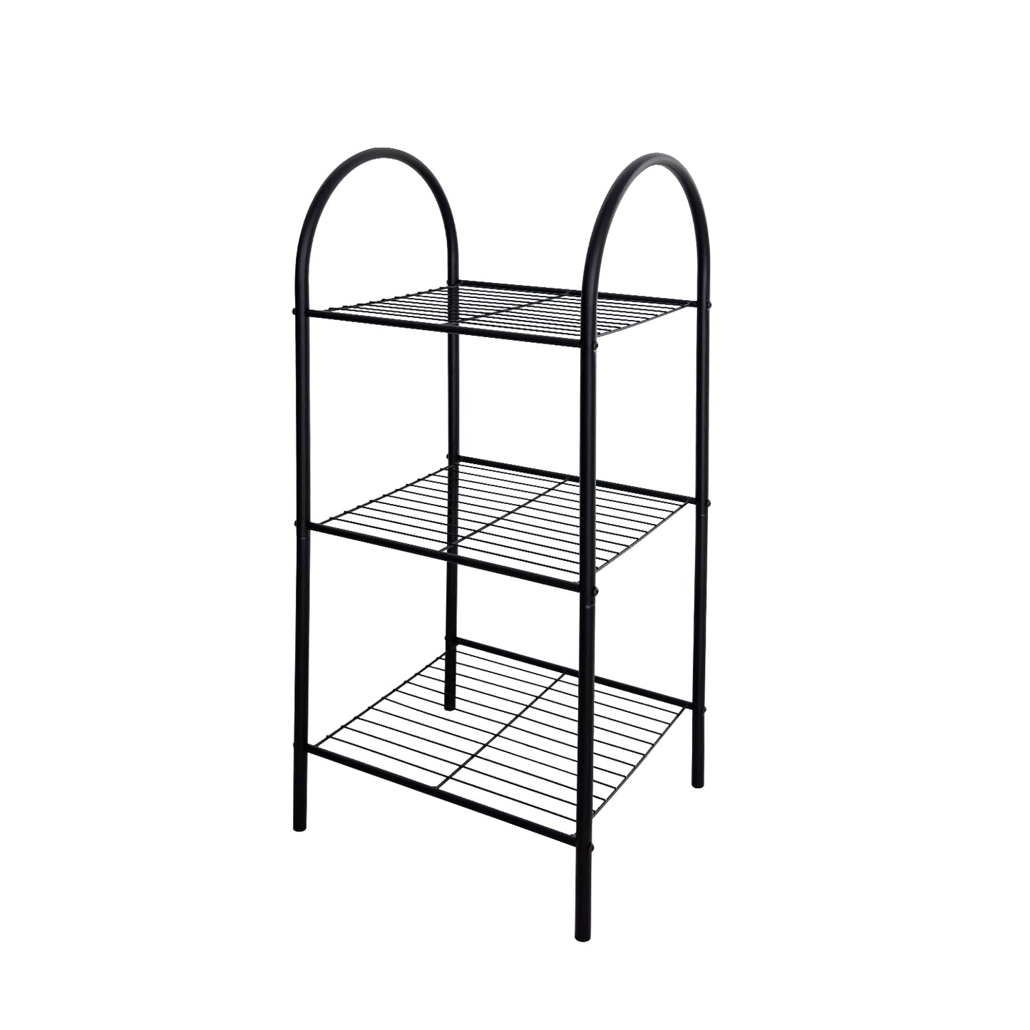 BinMax 3 Tier Black Metal Shelves Kitchen Bathroom Storage Racks and Shelving Organizer
